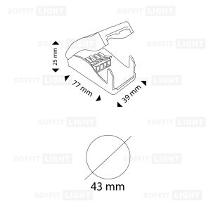 Įmontuojamas  LED šviestuvas 1W (Juodas) 4000K IP44 su jungtimi - Image 6