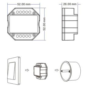 Vieno kanalo 230V valdiklis S1-B(WT) su TRIAC pritemdymo funkcija + Push DIM + WIFI veikia su TUYA ir SMARTLIFE - Image 3