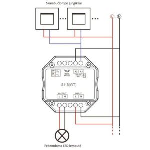 Vieno kanalo 230V valdiklis S1-B(WT) su TRIAC pritemdymo funkcija + Push DIM + WIFI veikia su TUYA ir SMARTLIFE - Image 4