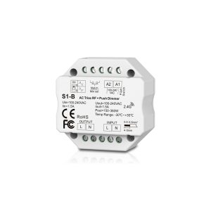 Vieno kanalo 230V Valdiklis dimeris S1-B su TRIAC pritemdymo funkcija  + Push DIM